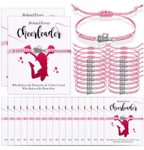 Load image into Gallery viewer, NWT 20 pc pink cheer adjustable bracelets Great gift for team or friends
