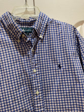 Load image into Gallery viewer, Ralph Lauren Polo Blue, white checked cotton short sleeve button down Men's - XL
