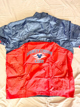 Load image into Gallery viewer, Disney cruise line light jacket sz med/large nwt Red n blue, 2 zippers on side, polyester, folds into a pouch Men's - M
