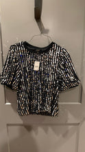Load image into Gallery viewer, BNWT sequins top Black and silver sequins top Women's - M
