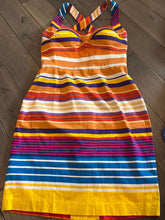 Load image into Gallery viewer, Calvin Klein sleeveless dress Multi-colored, built in bra, cross in back Women's 6
