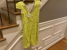 Load image into Gallery viewer, NWT Maia yellow sparkles dress with lace Retail $89 Women's 4
