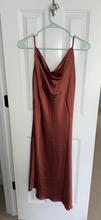 Load image into Gallery viewer, Petal and Pup, 4,  Cyprus Dress Rust Satin Finished, Cow Neckline, NWT Women's 4
