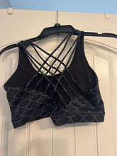 Load image into Gallery viewer, CVG Black sports bra, scrappy back, with pads Women's - XL
