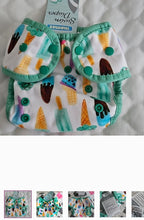 Load image into Gallery viewer, Thirsties Nwt 0-9m adjustable swim diapers ice cream neutral print 9 Months
