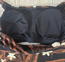 Load image into Gallery viewer, NWT Lands End Size S Swim Top Brown Black Floral Soft Cup Women's - S
