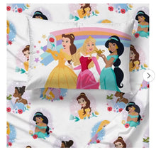 Load image into Gallery viewer, Disney, Sunny Side Up, Full sheet set, Disney Princesses, incl 1 fitted &amp; 1 flat sheet w/2 pillow cases Full
