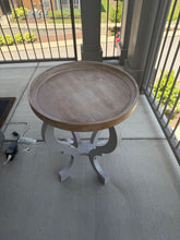 Load image into Gallery viewer, Crestview Collection VGU brown and grey round table 25.5H x 19.5W

