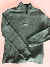 Load image into Gallery viewer, Polo Ralph Lauren Green qtr zip, logo sweater, EUC 10
