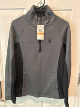 Load image into Gallery viewer, Spyder, small, NWT gray black 1/4 zip pullover Front zip pockets fleece lined thick $99 new Men's - S
