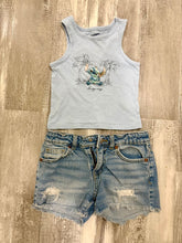 Load image into Gallery viewer, Old navy Size small 6/7  Stitch Graphic Top with Cat &amp; Jack denim shorts 6
