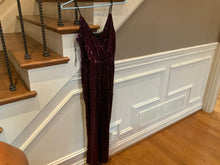 Load image into Gallery viewer, NWT Express xs purple sparkly pants romper Spaghetti strap retail $79 Women's - XS
