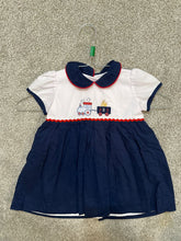 Load image into Gallery viewer, Will Beth Navy corduroy dress with train 12 Months
