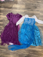 Load image into Gallery viewer, Disney Frozen 2 Anna 6-6X &amp; Elsa inspired dresses EUC. Elsa dress has gemstones w a gemstone train. 6
