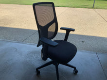 Load image into Gallery viewer, Black swivel office chair with mesh back
