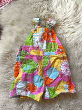 Load image into Gallery viewer, Vintage Lilly Pulitzer patterned shortalls Tagged 6mo, EUC., has snap closure diaper access 6 Months
