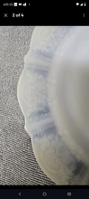 Load image into Gallery viewer, Vintage America's sweetheart salad plates Beautiful iridescent white and blue with ruffle trim set of three
