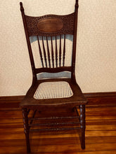 Load image into Gallery viewer, Antique newly caned chair 18L x 18W x 42 H
