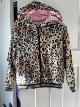 Load image into Gallery viewer, Chennault girl Leopard hooded jacket like new 10
