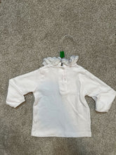 Load image into Gallery viewer, Little English White shirt with blue trim collar 12 Months
