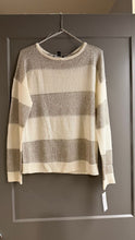 Load image into Gallery viewer, BNWT gold white striped sweater Gold white stripe fancy sweater Women's - M
