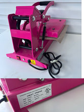 Load image into Gallery viewer, Pink Pro Craft Heat Press, 9 x 12, EUC,lightweight Portable, digital timer and temperature, cover sheet
