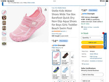 Load image into Gallery viewer, NIB Stelle Pink Non-slip Water Shoes NIB Size 13 Pink Non-Slip Water Shoes 13 (Lil' Kid)
