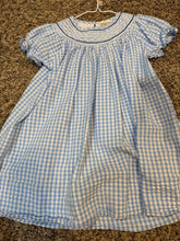Load image into Gallery viewer, Lil Cactus Blue smocked dress 6
