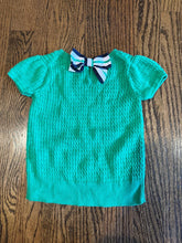 Load image into Gallery viewer, Janie and Jack 18-24 mos dark green short sleeved shirt with bow on back 18 Months
