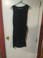 Load image into Gallery viewer, Solid black close fitting dress Rouched side Women's Large 12-14
