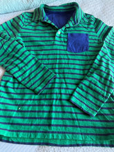 Load image into Gallery viewer, Boden 11-12, Green/Blue stripe LS polo tee, EUC 12
