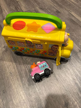 Load image into Gallery viewer, CoComelon Musical Learning Bus &amp; Yoyo car. 12.5 in-L bus 4 modes w Handle. Plays songs ifpush JJ head down. Toy Vehicles
