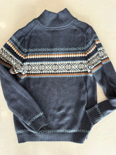 Load image into Gallery viewer, Janie and Jack Blue multi Isle Sweater, button neck, EUC 10
