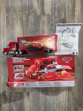 Load image into Gallery viewer, Disney Cars Transforming Mack Playset open box 2-in-1 Truck &amp; Tune-Up Station w Launcher. Will place back in box Toy Vehicles
