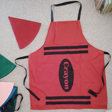 Load image into Gallery viewer, Crayon family, easiest family costumes! 8 various colored aprons and 8 hats, one size fits most

