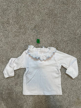 Load image into Gallery viewer, Little English White shirt with blue trim collar 12 Months
