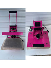 Load image into Gallery viewer, Pink Pro Craft Heat Press, 9 x 12, EUC,lightweight Portable, digital timer and temperature, cover sheet

